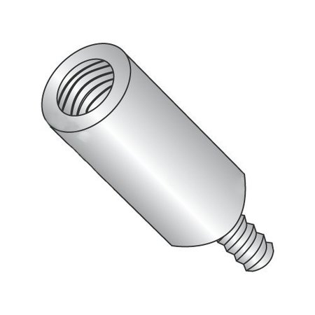 NEWPORT FASTENERS Round Standoffs, #4-40 Thrd Sz, 5/8 in Bd L, 18-8 Stainless Steel Plain, 1/4 in OD 874094